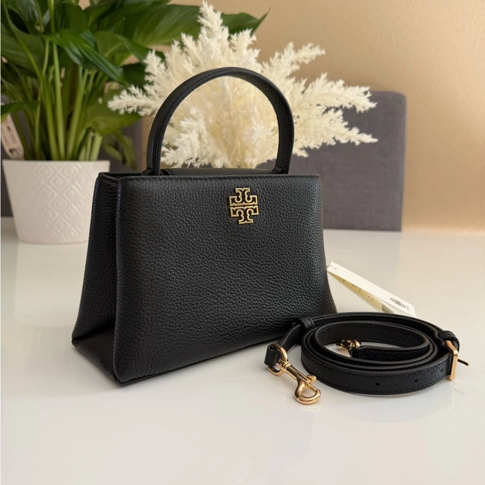 New, tory burch Britten micro satchel crossbody black $450